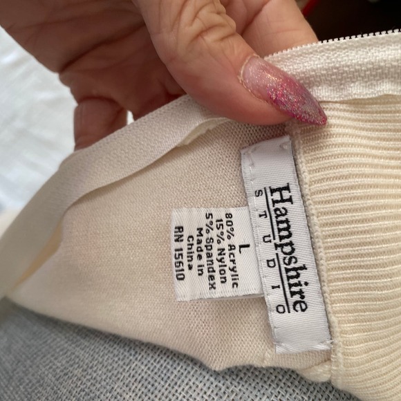 Hampshire Studio Cream Turtleneck Sweater - Picture 7 of 12